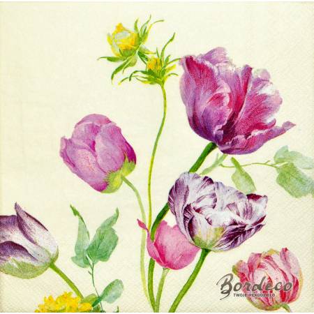 Serwetka do decoupage firmy IHR tulipany 33x33cm